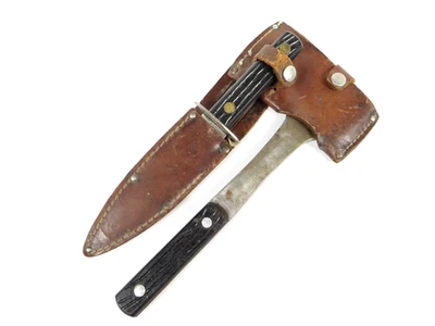 Vintage Utica Sportsman Hunting Knife & Hatchet Camp Set USA - Image 1 of 4