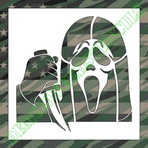 6"x6" Clear Plastic Stencil - Halloween Scream Mask (RO653) (.007") - Picture 1 of 2