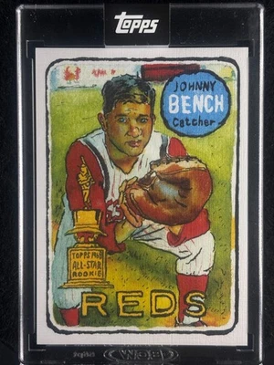 2025 Topps Shoebox Treasures - Johnny Bench #49 Canvas Encased - Image 1 of 2