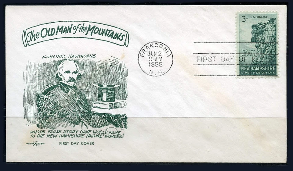New Hampshire Sesquicentennial (1068) 1955 Pent Arts cubierta de primer día Foto 1 de 1