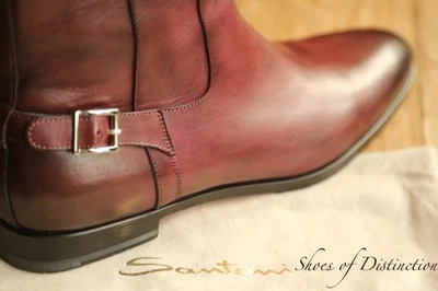 Botas Santoni Borgoña Plata Monje Hebilla Cremallera Para Hombres UK 6 F US 7 EU 40 £700 Foto 1 de 4