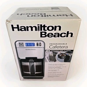 BRAND NEW-Hamilton Beach Elite programmable coffee maker 12 cups-Black Stainless - Picture 1 of 6