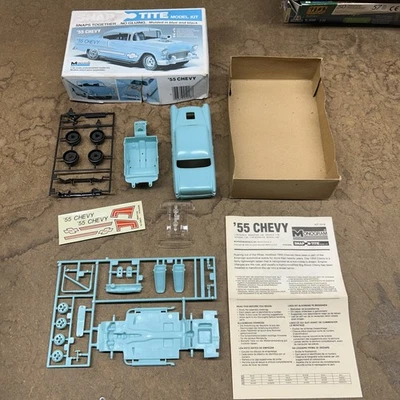 Snap Tite '55 Blue Chev 1:32 Scale, Vintage 1979 Collectible New Open Box - Image 1 of 4
