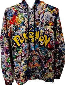 Youth Pokémon All Over Character Hoodie Anime Sz Large - Picture 1 of 4