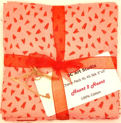 Patchworkstoff Charm Pack XL 45 Stk 5inch Heart2Heart Figo Maywood Stoffabric - Bild 1 von 4
