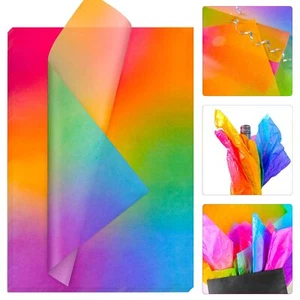 20 Sheets 20"x 28" Rainbow Gradient Tissue Paper for Gift Bags Baby Showers W... - Picture 1 of 7