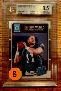 2016 Donruss Optic Carson Wentz Rookie RC #156 BGS 8.5 - Eagles, Colts - Picture 1 of 2