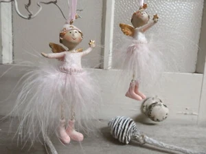 Lilian zum Hängen, 2-er Set, rosa, Engel, Baumelbeine, Federn - Bild 1 von 5