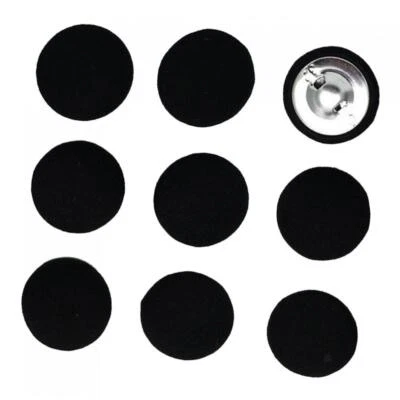 10 material, fabric covered buttons, material, Black Black - Image 1 of 4