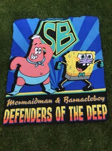 Spongebob Squarepants Nickelodeon Throw Blanket Defenders Of The Deep Wall Art - Picture 1 of 5