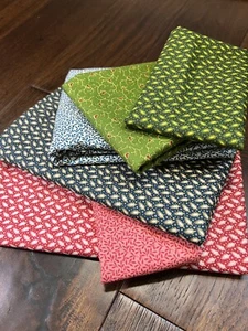 Blue Hill Fabrics-Pomegranate-Vintage 1800-1850- Over 4 Yards Total Bundle-Leafs - Picture 1 of 9