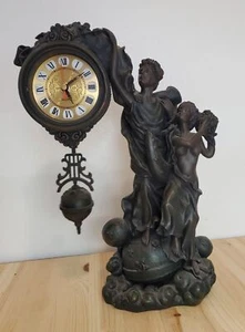Art Nouveau Design Statue Mantle Clock - Quartz Movement - Picture 1 of 4