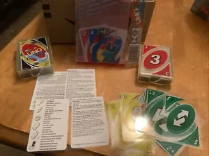 vintage Mattel 2004 Uno H20 Water Proof Cards Game Complete w/instructions - Picture 1 of 6