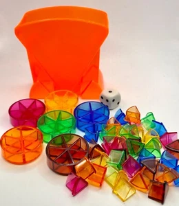 Trivial Pursuit Millennium Tokens Movers Dice Wedges Card Holder Transparent  - Picture 1 of 6