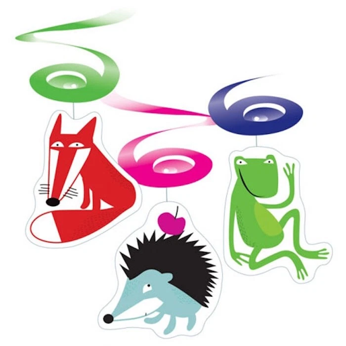 6 лес-лесные животные-завитки висячий украшения детский праздник - Изображение 1 из 1