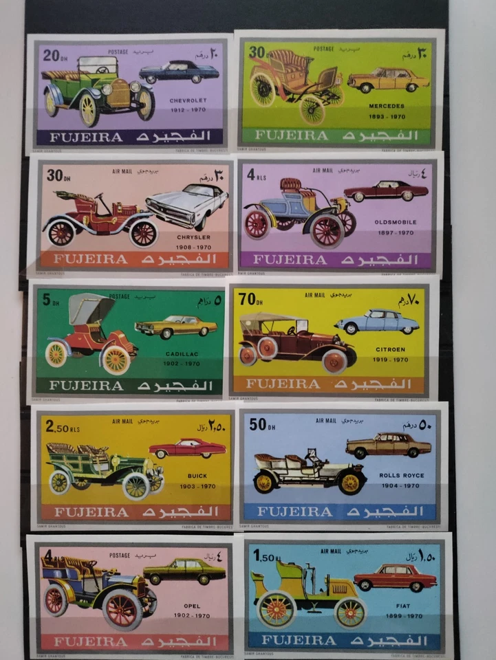 Estampillas de Fujeira 1970 (coches clásicos), Imperf, MNH, OG Foto 1 de 1