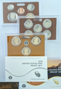 Juego completo de prueba de 13 monedas 2016-S Estados Unidos como nuevo diapositivas/caja + certificado de autenticidad -OGP- - Imagen 1 de 4