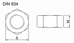 DIN 934 6KT-Mutter (gepresst) Messing blank - Bild 1 von 2