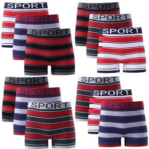 Men's 3 Pack Novelty Sport Stripe Boxer Trunks Shorts Pants Striped - Picture 1 of 6