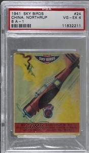 1941 Goudey Sky-Birds Chewing Gum R137 China Northrup B A-1 #24 PSA 4 0b0