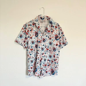 Buc-ee's Patriotic Button Up Shirt BBQ Grilling Americana Fourth of July S - Bild 1 von 5