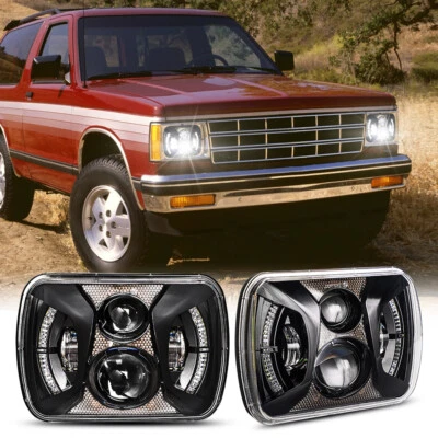 Para Chevrolet S10 Blazer 1982-1994 5X7" 7X6 Faros LED DRL H4 Lámpara de haz Hi-L Foto 1 de 4