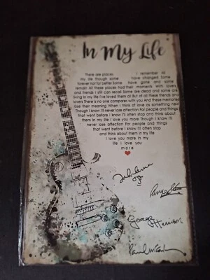The Beatles In My Life Lyrics (Heart) Metal Sign Plaque Rock Pop Music FREE P&P