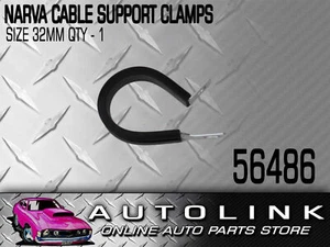 NARVA PIPE CABLE SUPPORT CLAMPS 32mm STEEL P CLAMP UV RUBBER COVER 56486 x1 - Picture 1 of 2