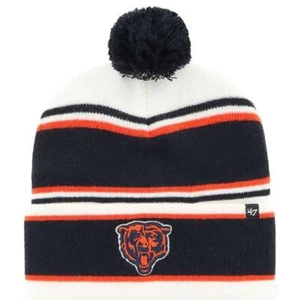 Cappello berretto uomo berretto '47 taglia unica bianco giovane Chicago Bears maglia polsino a righe - Foto 1 di 8