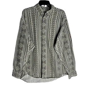 Ruff Hewn Mens Button Up Shirt Size XL Long Sleeve Aztec Cotton Flannel Shirt - Picture 1 of 6