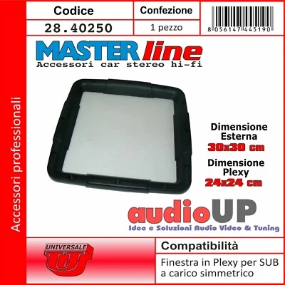 FINESTRA PLEXYGLASS SPESS. 8 mm PER SUBWOOFER DA 250 MM A CARICO SIMMETRICO - Immagine 1 di 2
