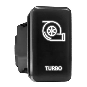 TURBO White LED Backlit Switch Tall Push Button 1.54"x 0.83" (Fit: Toyota) - Picture 1 of 6