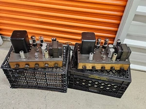 EICO HF-20 12AX7 12AU7 5U4 6L6 TUBE AMPLIFIER WORKS (PAIR) - Picture 1 of 9