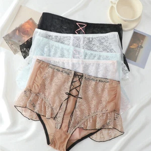 Womens Sexy Lace French Knickers Lingerie Ladies Ruffle Briefs Underwear Comfort - Picture 1 of 16