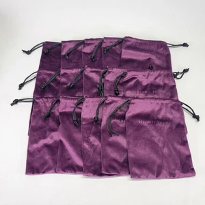 Lot of 15 Velour Drawstring Bags 7.5" x 6" Jewelry Pouch Beauty Inside Purple - Picture 1 of 9