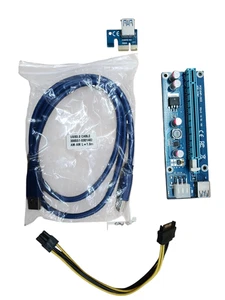 Lot 10x PCI-E 1x to 16x Powered USB3.0 GPU Riser Extender Adapter Card - Zdjęcie 1 z 3