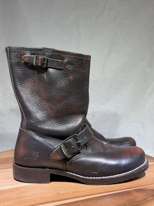 Frye Smith Engineer kurze Leder Motorradstiefel braun 7? Moto Biker - Bild 1 von 15