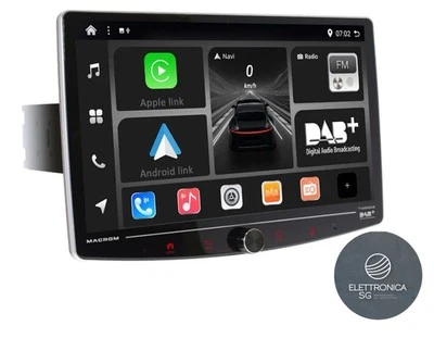MACROM T1003DAB Autoradio Monitor Car Tablet Android Apple DAB+ BT T 1003 DAB - Immagine 1 di 4