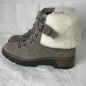 Fabianelli Stiefel Damen 9 grau Wildleder & Lammfell Handarbeit in Italien Winter - Bild 1 von 13