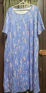 Vestido de casa para mujer azul/verde/púrpura - Imagen 1 de 10