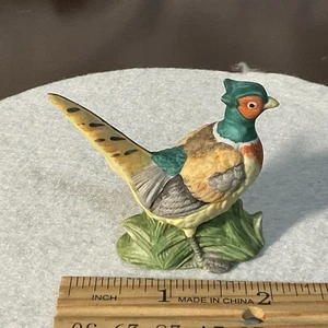 Vintage, Lefton- Miniature Pheasant Figurine, Taiwan # 00755- 2-1/4" Tall - Afbeelding 1 van 11