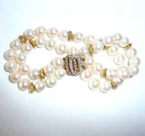 Armband Schoeffel 750 Gelbgold 0.24ct ct. Diamanten Akoya Perle 20,5 cm 41,1gr - Picture 1 of 10