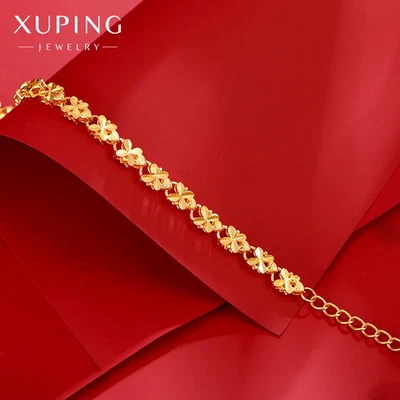 MUST HAVE Luxury 24K Pure Gold Real Gold Women Four-Leaf Clover Vintage Bracelet - Image 1 of 4