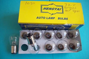 10 BULBS #1034 OLDER CAR H DUTY PARK AND TURN LIGHT BULB 12 VOLT,32-4CP. 3.3.... - Bild 1 von 1