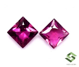 5x5 mm Natural Pink Tourmaline Square Princess Cut 1.25 CTS Loose Gemstones - Picture 1 of 7