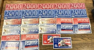 5x 2000 3x 2001 4x 2002 1x 2003 US Mint Sets HUGE LOT OGP COA - Picture 1 of 5