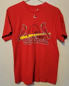 Cardinals Baseball Majestic Adult T-Shirt Size Medium Short Sleeve Ring Spun - Picture 1 of 4