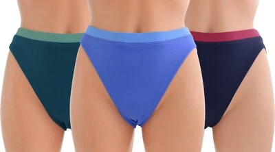 L.L. Pantalones de baño Bean para mujer, bikini de tiro medio, resistente al cloro, dos tonos Foto 1 de 4