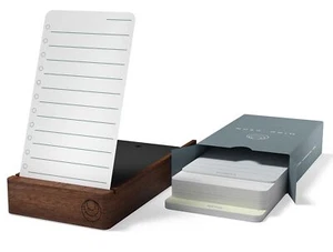 Undated Daily Planner To Do List Notepads and Walnut Stand - 120 Checklist Ca... - Picture 1 of 8
