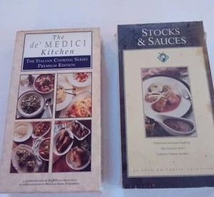 2 VTG VIDEO TAPES THE MEDICI KITCHEN AND STOCKS AND SAUCES COOKING AT THE... - Picture 1 of 6